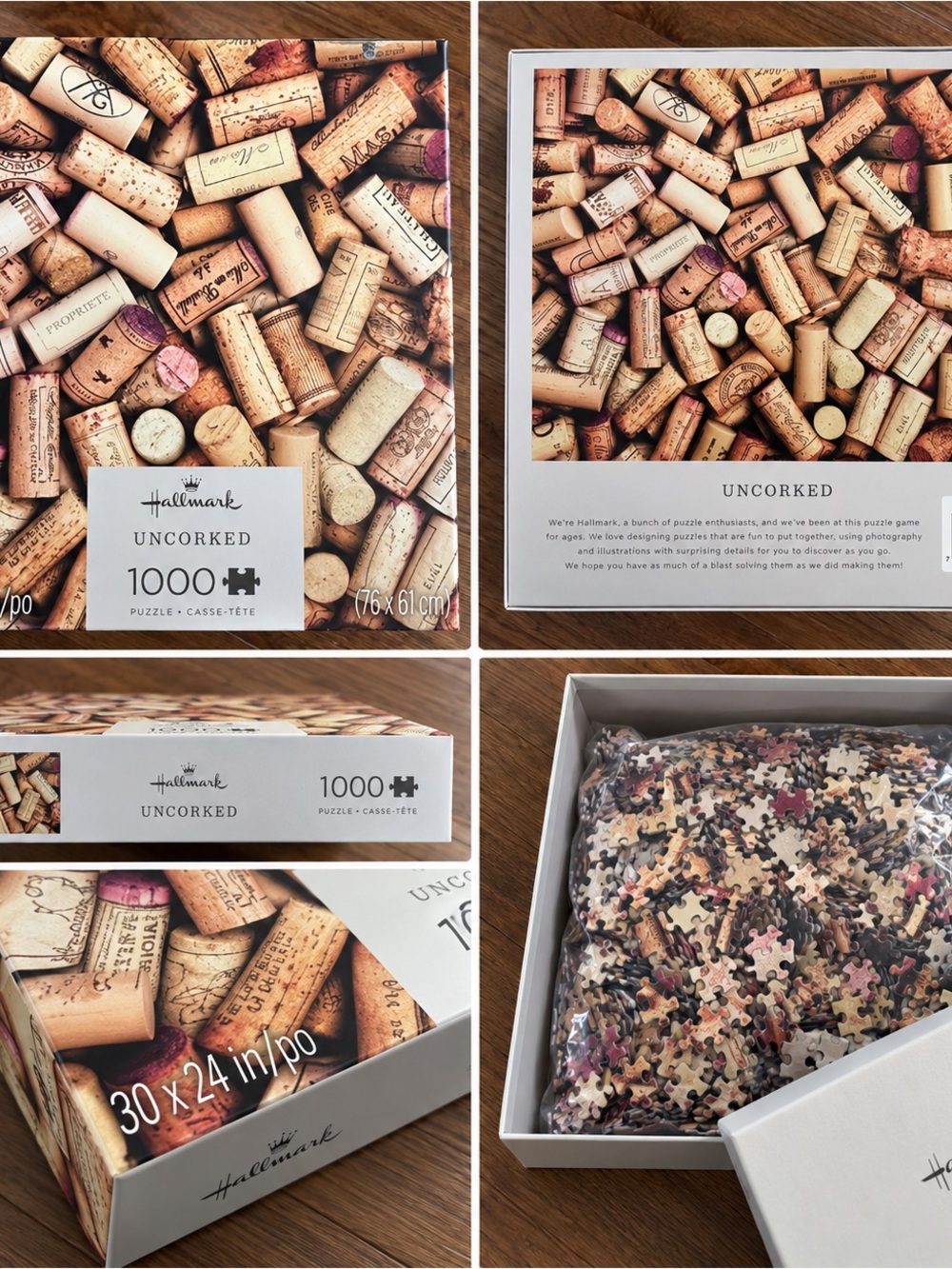 Hallmark Uncorked Jigsaw Puzzle - Corks, not fully completed